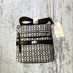 Crossbody Shoulder Bag, Black and Beige